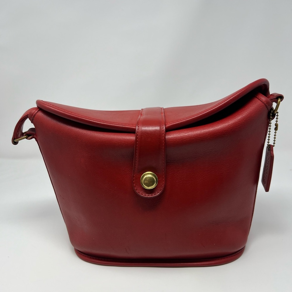Vintage 80s Red Coach Nottingham Binocular Bag